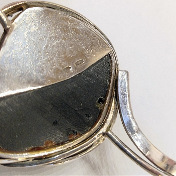 Unique FAUX Amber Sterling Silver Cuff Bracelet - Picture 6 of 6